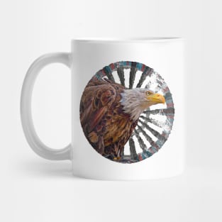 Bald Eagle Retro Circle Wheel Design Mug